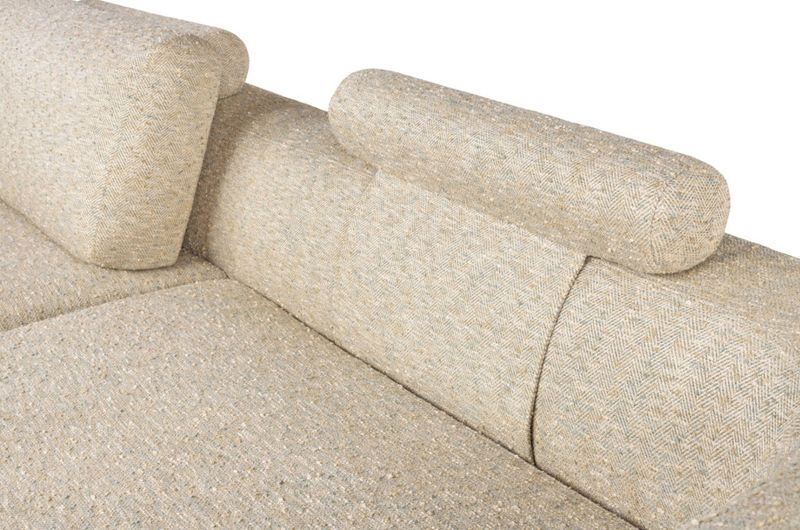 AMA, Designer Sofa beige Fischgrät-Stoff in 3 Größen