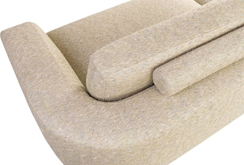 AMA, Designer Sofa beige Fischgrät-Stoff in 3 Größen