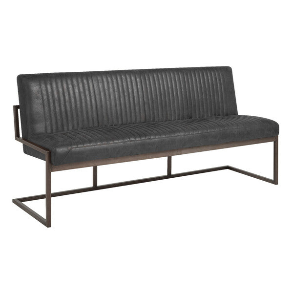 ANTON, Sitzbank Microfaser Leder Look gepolstert Industriedesign 135 cm