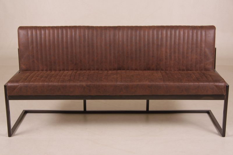 ANTON, Industriedesign Sitzbank 155 cm Microfaser Leder Look