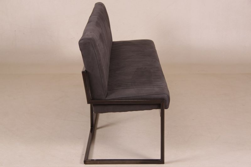 ANTON, Sitzbank Microfaser Leder Look Industriedesign 205 cm