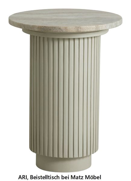Beistelltisch ARI weiß Marmor rund D 40 cm, Marmortisch