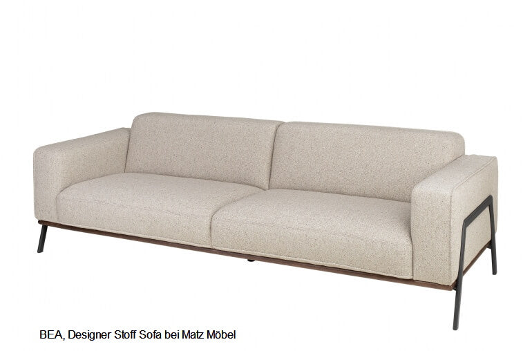 BEA, Designer Stoff Sofa hell beige
