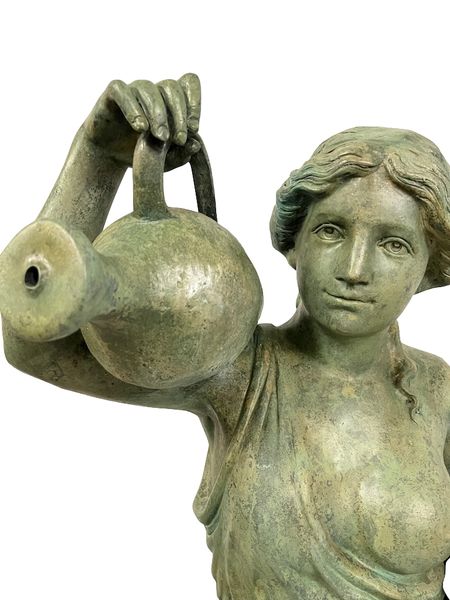 Garten Brunnen Skulptur Bronze "Lady mit zwei Krügen"