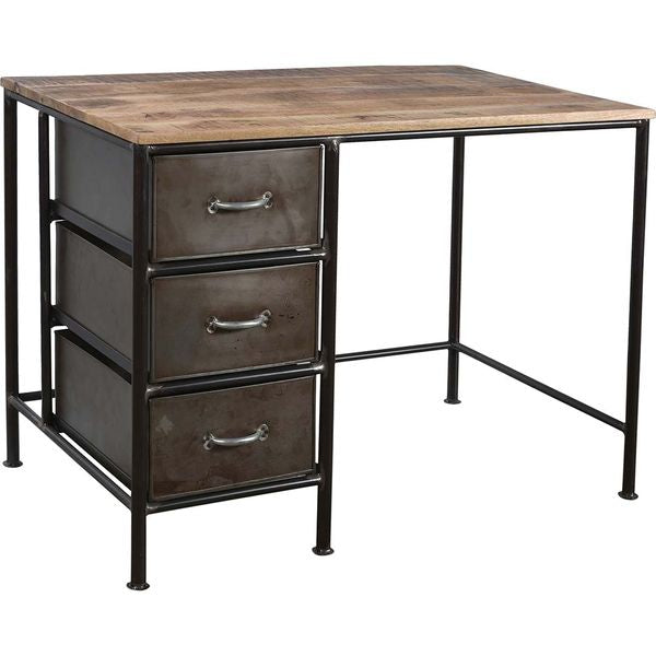 CARLO, Schreibtisch Metall-Holz Industriedesign