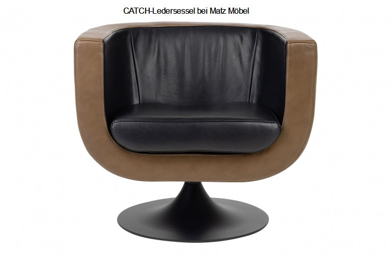 CATCH, Ledersessel braun schwarz