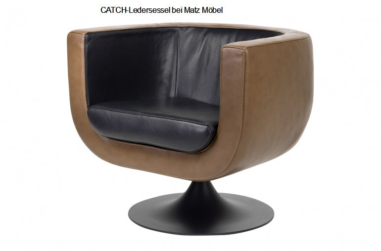 CATCH, Ledersessel braun schwarz