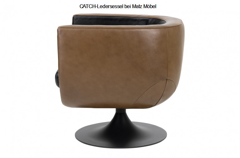 CATCH, Ledersessel braun schwarz