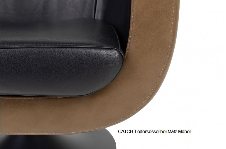 CATCH, Ledersessel braun schwarz