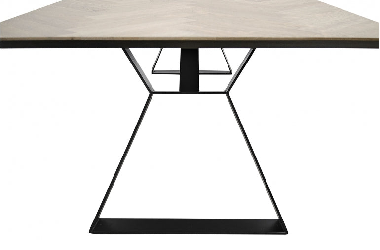 CLIVE, Designer Esstisch 200 cm mit Parkett Tischplatte
