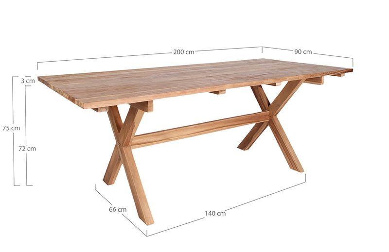 Matz Möbel Gartentisch DIA 200*90 cm recycelt Massivholz Landhausstil