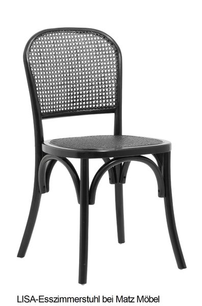 ELFI, Rattan Stuhl schwarz, Retro 2 Stück