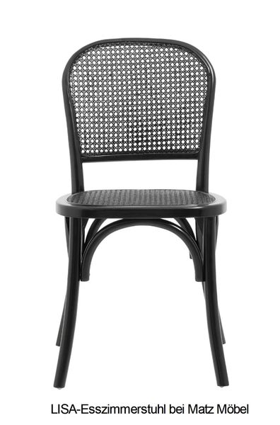 ELFI, Rattan Stuhl schwarz, Retro 2 Stück