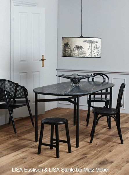ELFI, Rattan Stuhl schwarz, Retro 2 Stück
