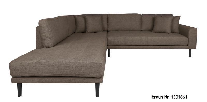 LILI, Ecksofa braun Stoff linksseitig modernes Design