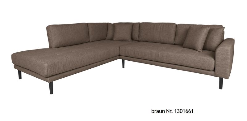 LILI, Ecksofa braun Stoff linksseitig modernes Design