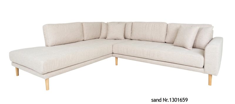 LILI, Ecksofa beige-sand Stoff linksseitig