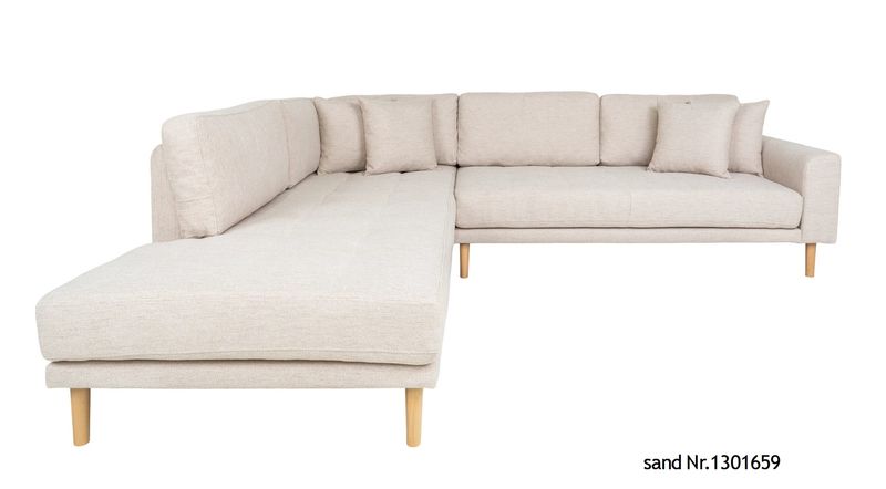 LILI, Ecksofa beige-sand Stoff linksseitig
