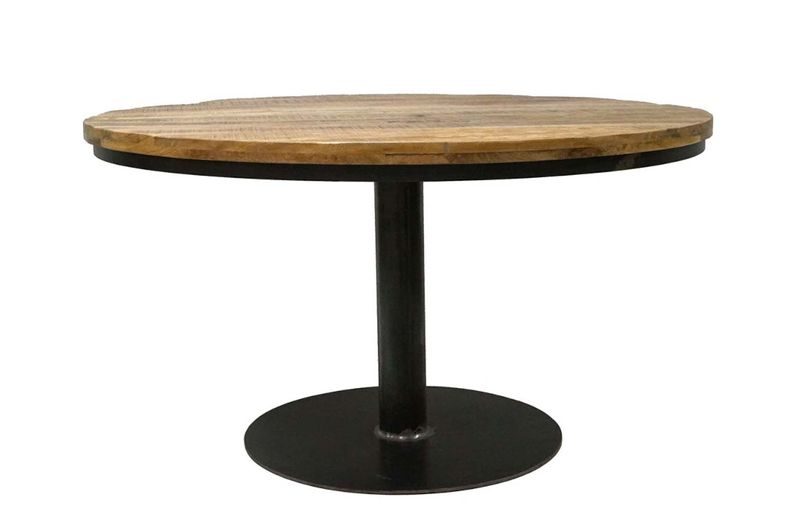 Esstisch ANJA rund 120 cm natur industrial Holz Metall