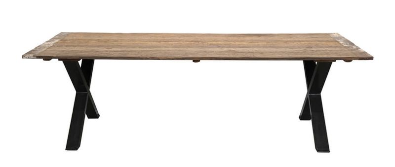 SANDY, Industriedesign Esstisch 230 cm Recyclingholz & Metall