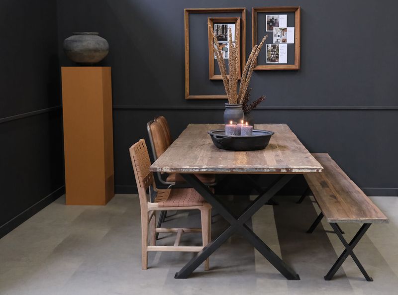 SANDY, Recyclingholz Esstisch 250 cm im Industriedesign