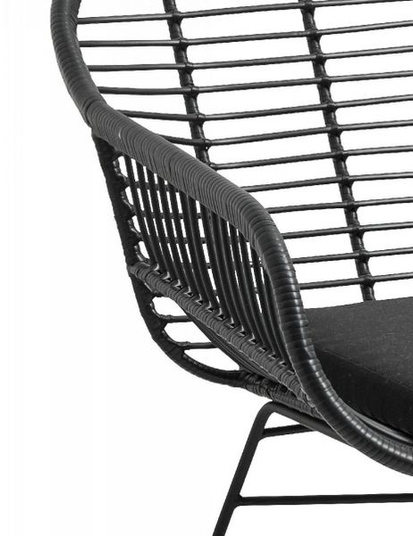 GABI, Gartenbank 2 Sitzer Polyrattan schwarz