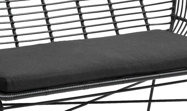 GABI, Gartenbank 2 Sitzer Polyrattan schwarz