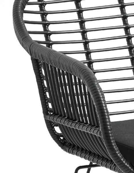 GABI, Gartenstuhl 2 Stück schwarz Polyrattan