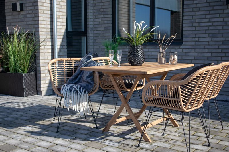 Gartenstuhl GABI 2 Stück hell Polyrattan