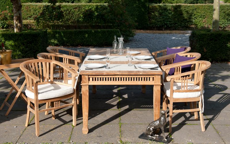 Gartentisch GINA 200 cm Holz Landhausstil