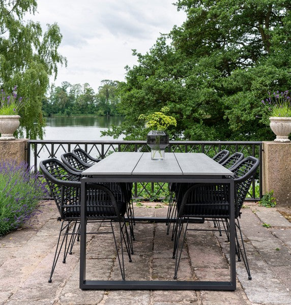 GABI, Gartenstuhl 2 Stück schwarz Polyrattan