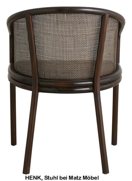 HENK, Rattan Stuhl dunkelbraun mit Armlehne