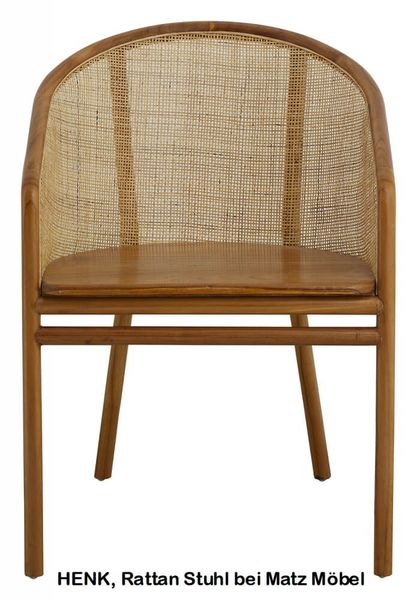 HENK, Stuhl Rattan-Holz hellbraun