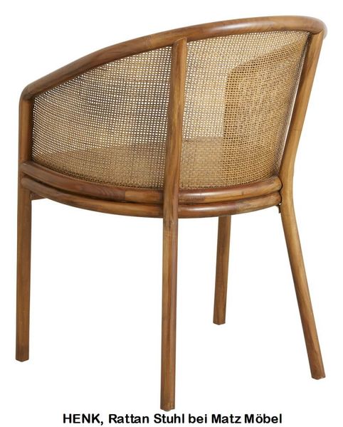 HENK, Stuhl Rattan-Holz hellbraun