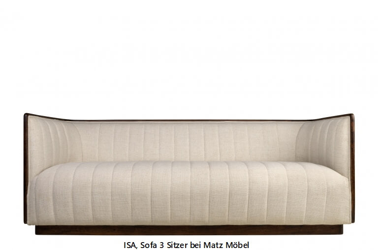 ISA, Sofa beige 3 Sitzer, Designer Couch
