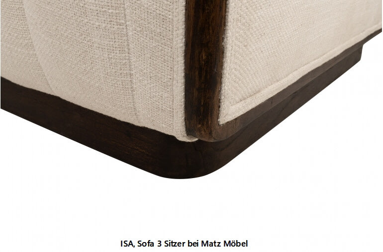 ISA, Sofa beige 3 Sitzer, Designer Couch