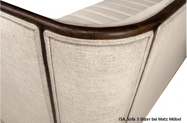 ISA, Sofa beige 3 Sitzer, Designer Couch