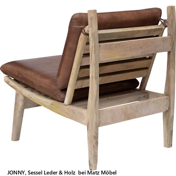 JONNY, Sessel Leder & Holz