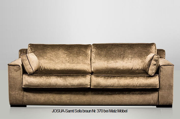 JOSUA, Designer Samt Sofa 4 Sitzer viele Farben