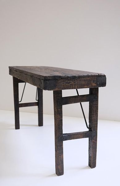 ULLA, Alter Konsolentisch B 122 cm Altholz, Klapptisch