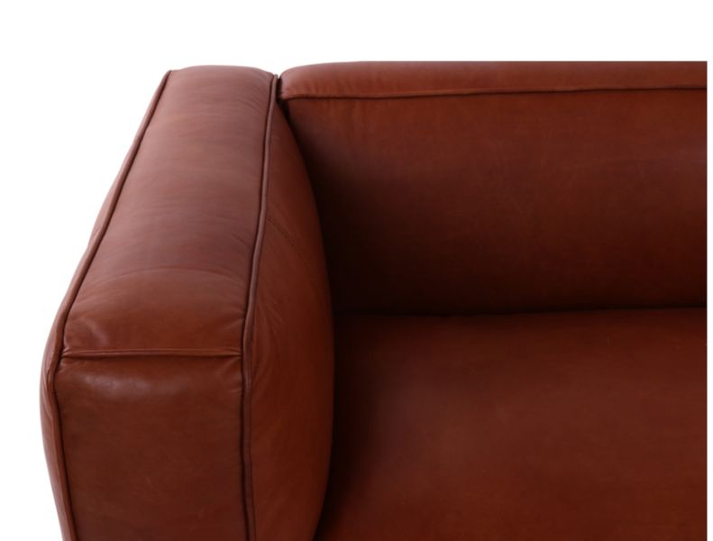 LEYLA, Ledersofa natur braun 3 Sitzer modernes Design