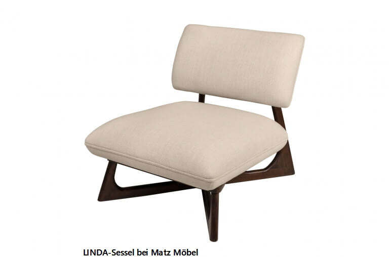 LINDA, Stoff Sessel beige ohne Armlehnen, Cocktailsessel