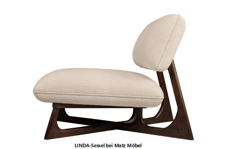 LINDA, Stoff Sessel beige ohne Armlehnen, Cocktailsessel