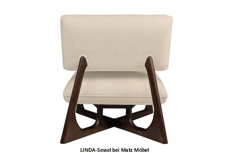 LINDA, Stoff Sessel beige ohne Armlehnen, Cocktailsessel