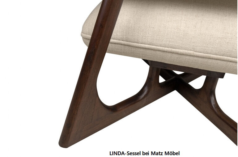 LINDA, Stoff Sessel beige ohne Armlehnen, Cocktailsessel