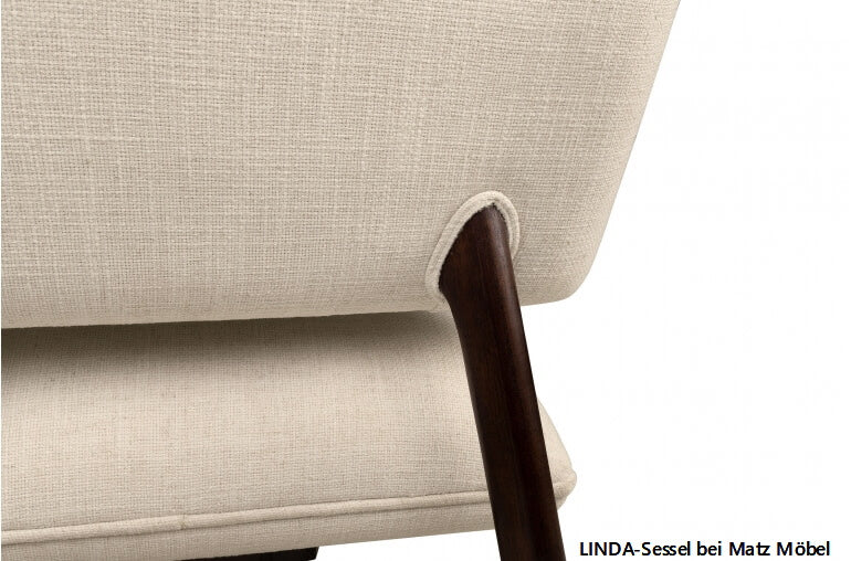 LINDA, Stoff Sessel beige ohne Armlehnen, Cocktailsessel