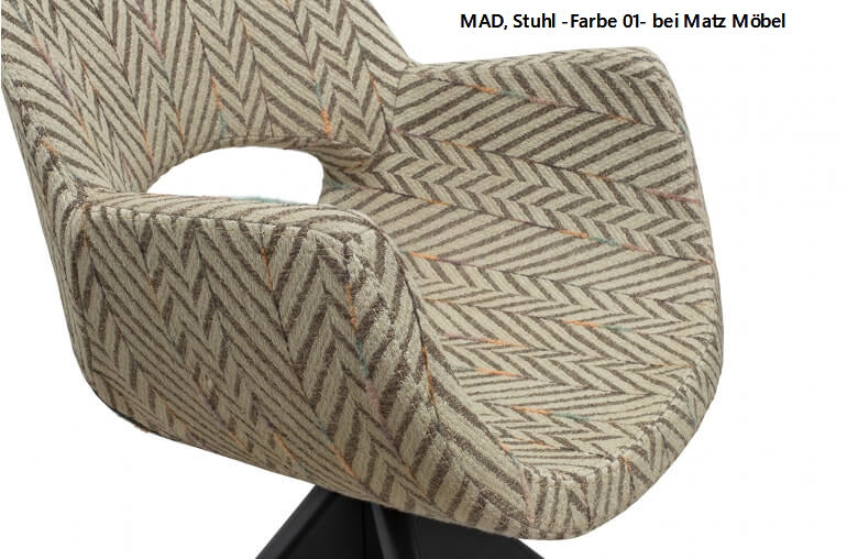 MAD, Designer Stuhl Stoff Fischgrätmuster
