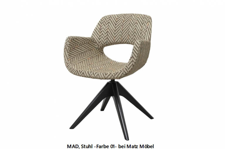 MAD, Designer Stuhl Stoff Fischgrätmuster