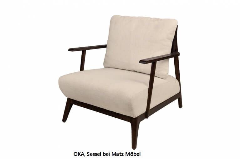 OKA, Designer Sessel Stoff beige
