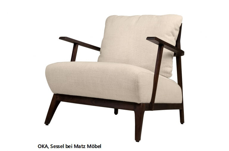 OKA, Designer Sessel Stoff beige